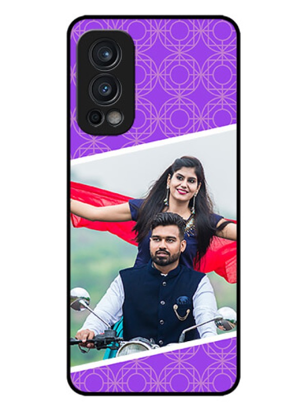 Custom OnePlus Nord 2 5G Custom Metal Phone CaseViolet Color Pattern Design