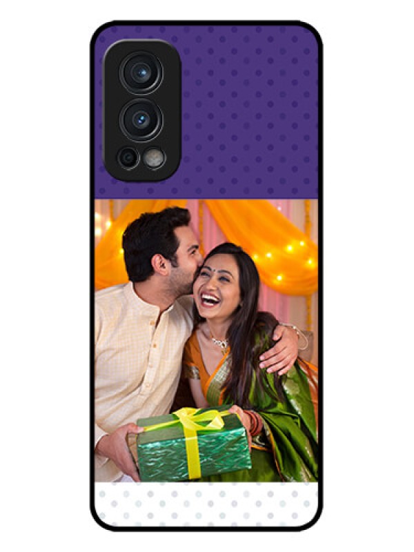 Custom OnePlus Nord 2 5G Custom Metal Phone CaseViolet Colored Pattern Design