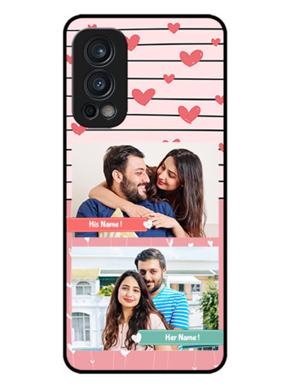 Custom OnePlus Nord 2 5G Custom Metal Phone CasePhoto With Heart Design
