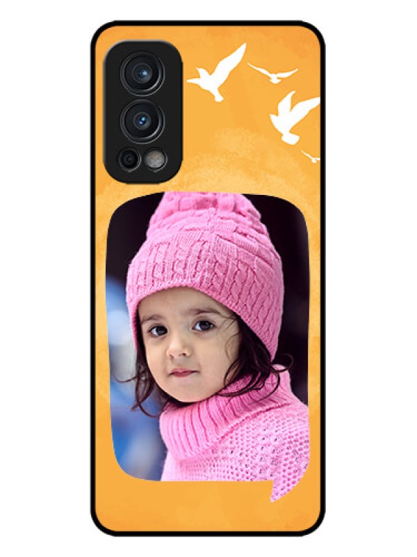 Custom OnePlus Nord 2 5G Custom Metal Phone CaseWater Color Design With Bird Icons