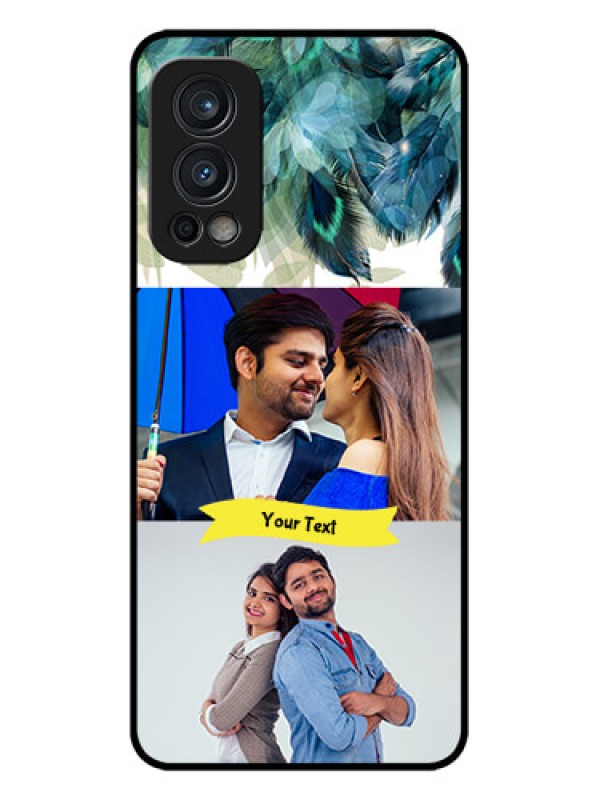 Custom OnePlus Nord 2 5G Custom Metal Phone CaseImage With Boho Peacock Feather Design
