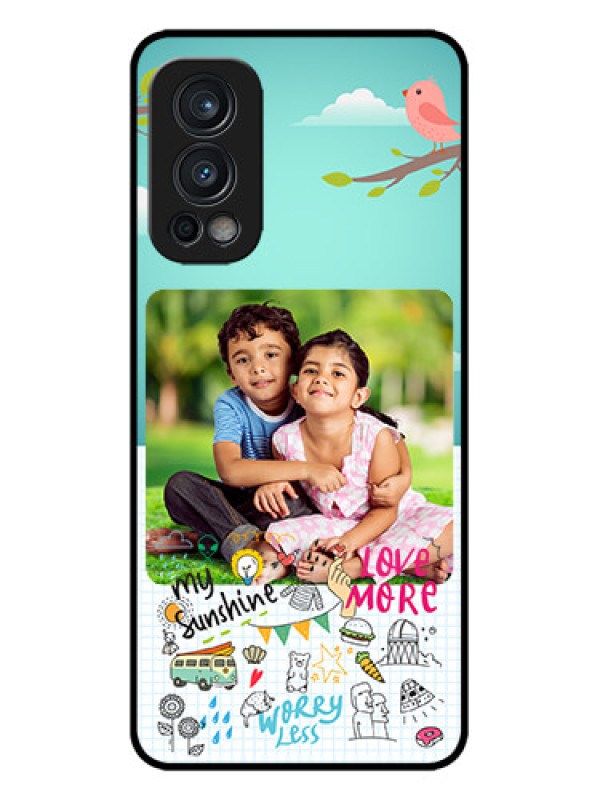 Custom OnePlus Nord 2 5G Custom Metal Phone CaseDoodle Love Design