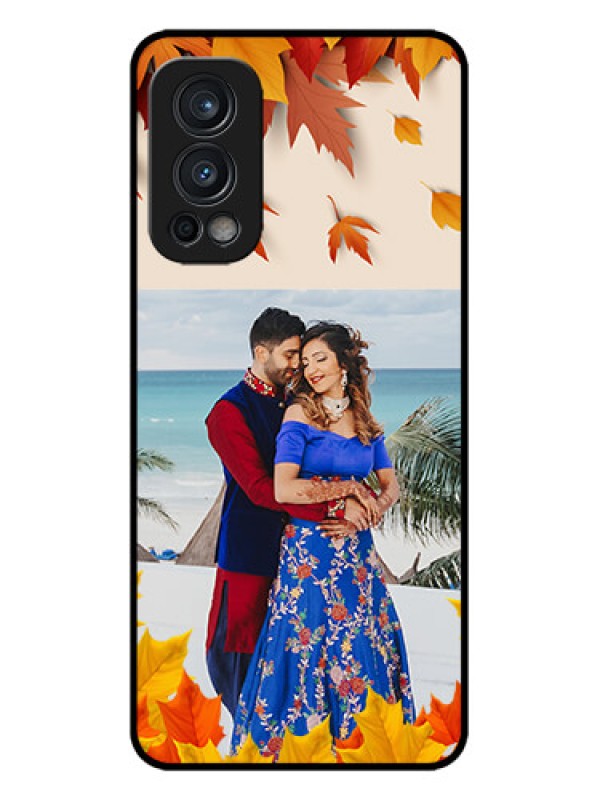 Custom OnePlus Nord 2 5G Custom Metal Phone CaseAutumn Maple Leaves Design