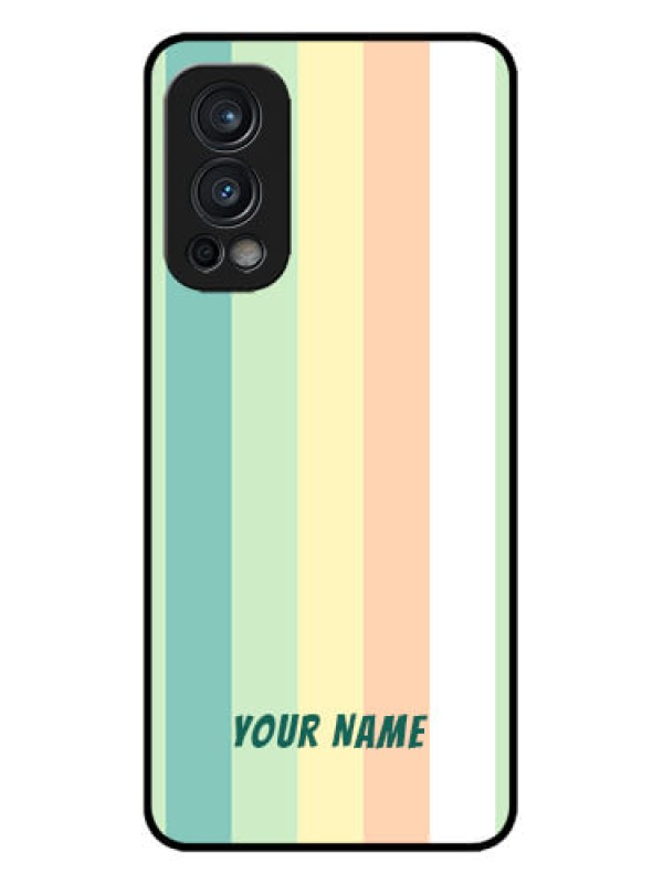 Custom OnePlus Nord 2 5G Custom Metal Phone CaseMulti - Colour Stripes Design