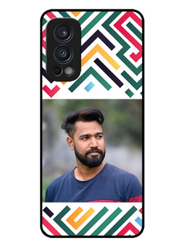 Custom OnePlus Nord 2 5G Custom Metal Phone CaseColorful Maze Pattern Design