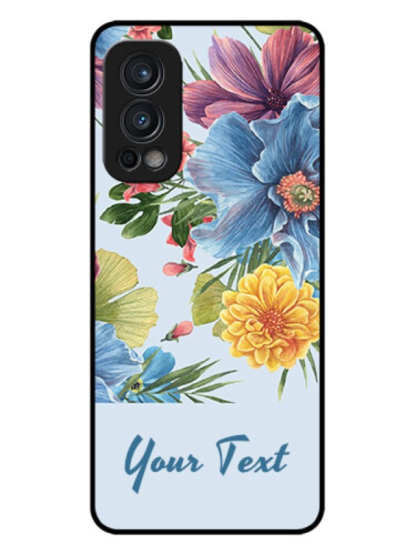 Custom OnePlus Nord 2 5G Custom Metal Phone CaseStunning Watercolored Flowers Painting Design