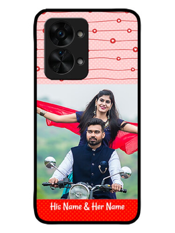 Custom OnePlus Nord 2T 5G Custom Metal Phone CaseRed Pattern Case Design