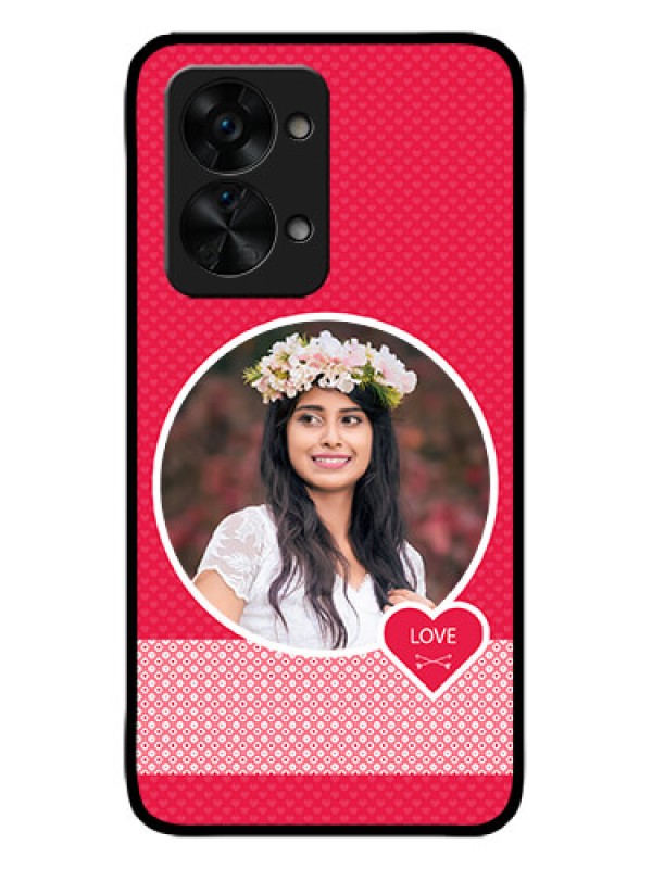 Custom OnePlus Nord 2T 5G Custom Metal Phone CasePink Color Pattern Design