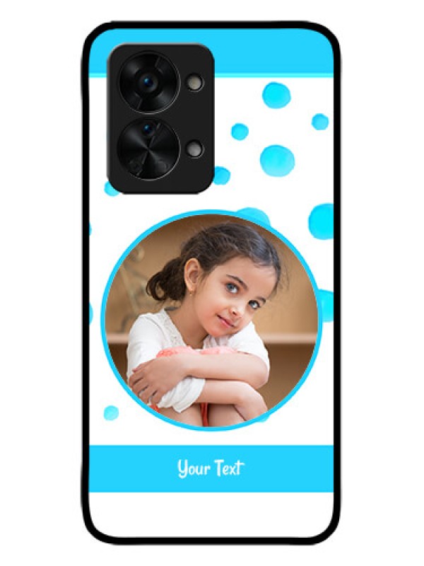Custom OnePlus Nord 2T 5G Custom Metal Phone CaseBlue Bubbles Pattern Design