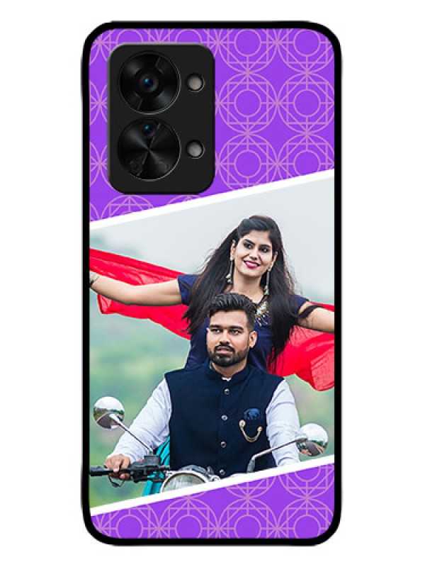 Custom OnePlus Nord 2T 5G Custom Metal Phone CaseViolet Color Pattern Design