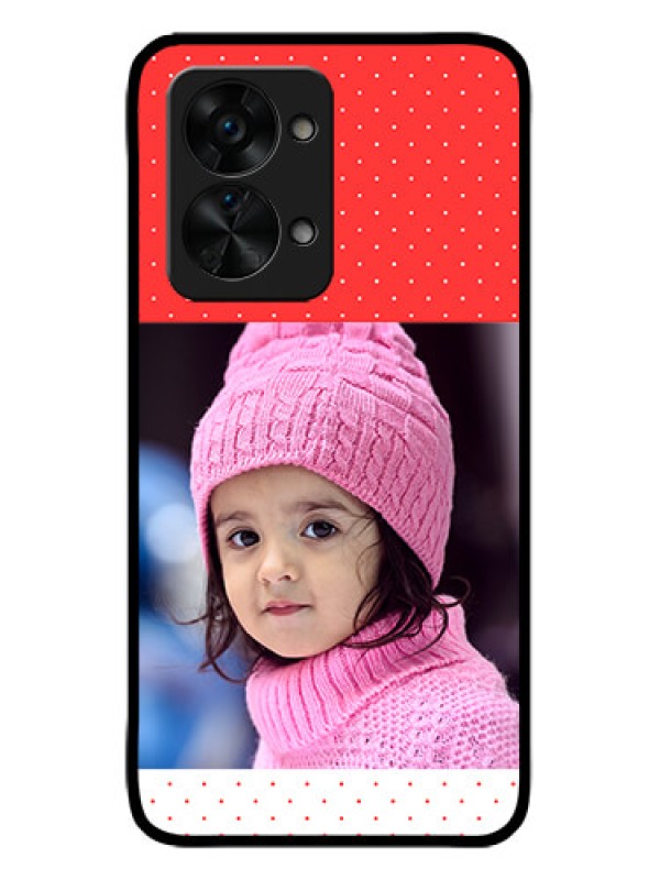Custom OnePlus Nord 2T 5G Custom Metal Phone CaseRed Pattern Design