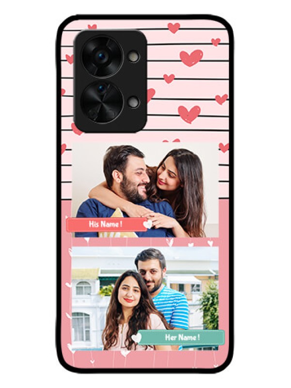 Custom OnePlus Nord 2T 5G Custom Metal Phone CasePhoto With Heart Design