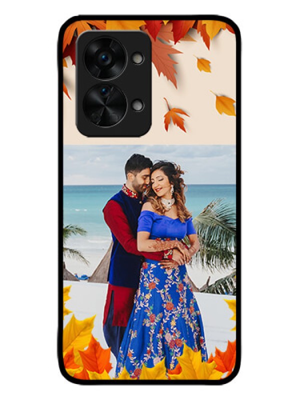 Custom OnePlus Nord 2T 5G Custom Metal Phone CaseAutumn Maple Leaves Design
