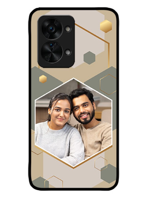 Custom OnePlus Nord 2T 5G Custom Metal Phone CaseStylish Hexagon Pattern Design