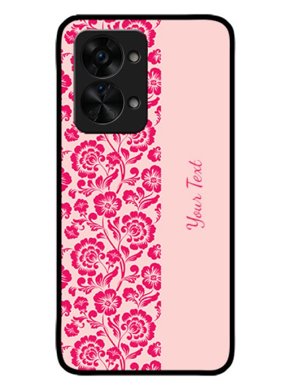 Custom OnePlus Nord 2T 5G Custom Metal Phone CaseAttractive Floral Pattern Design