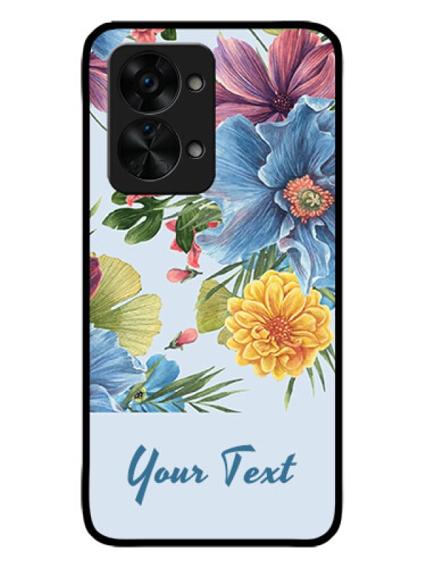 Custom OnePlus Nord 2T 5G Custom Metal Phone CaseStunning Watercolored Flowers Painting Design