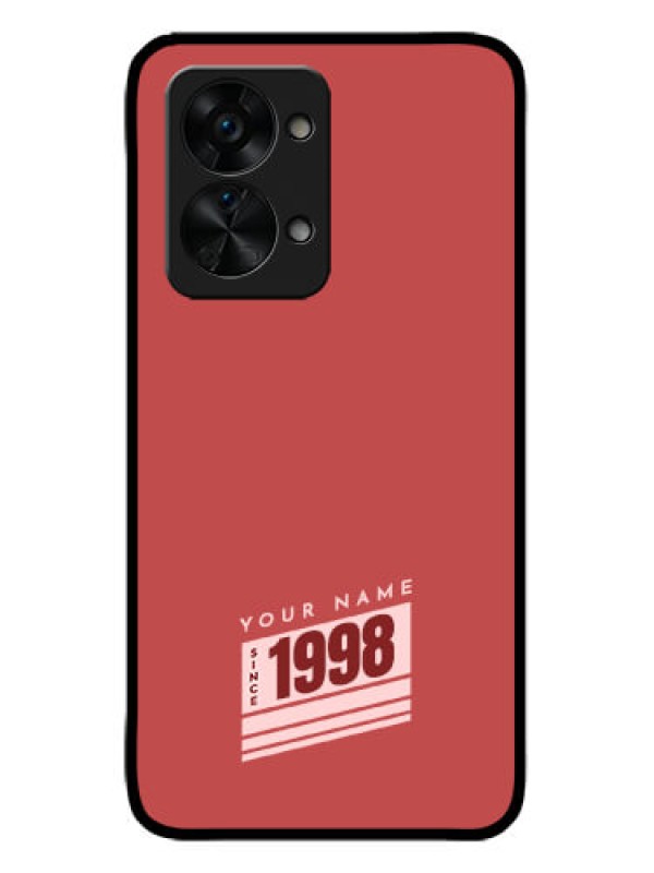 Custom OnePlus Nord 2T 5G Custom Metal Phone CaseRed Custom Year Of Birth Design