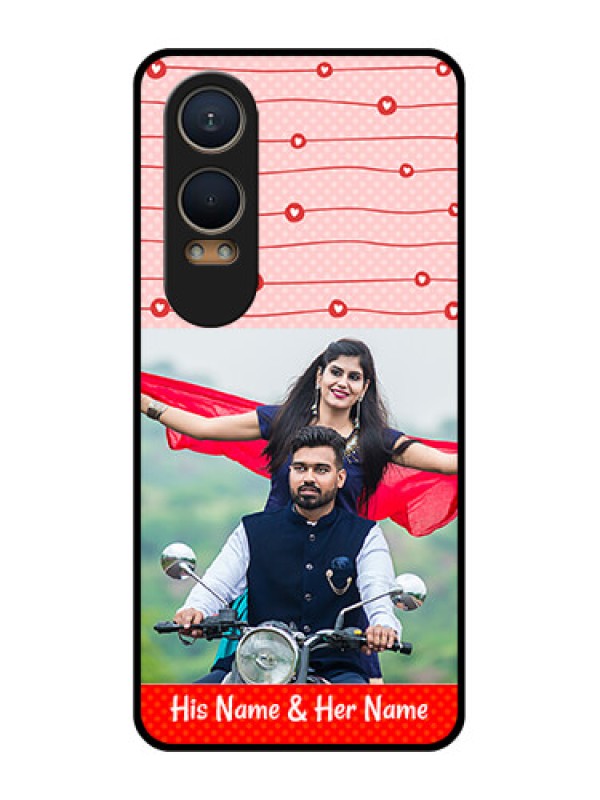 Custom OnePlus Nord Ce 4 Lite 5G Custom Metal Phone CaseRed Pattern Case Design