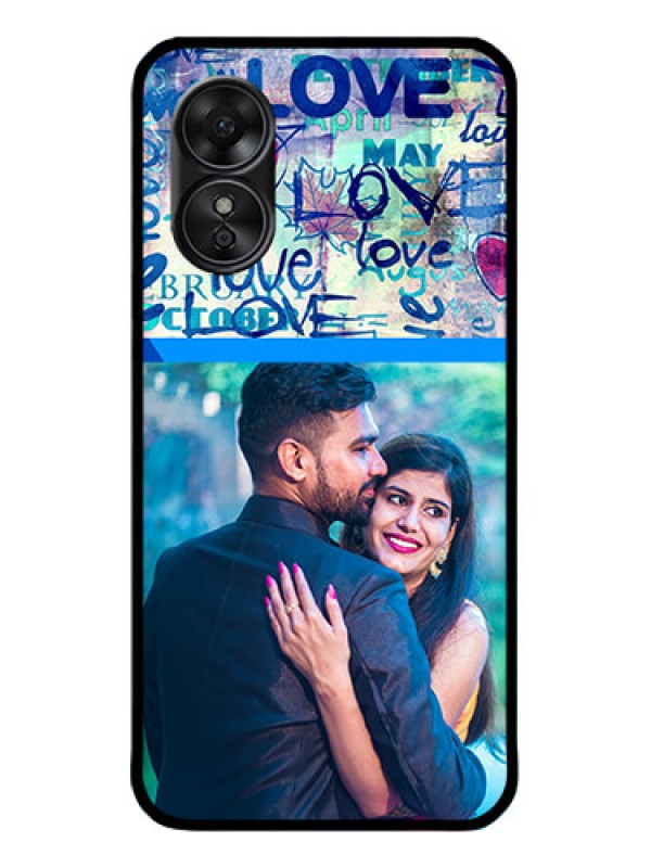 Custom Oppo A17 Custom Metal Phone CaseColorful Love Design