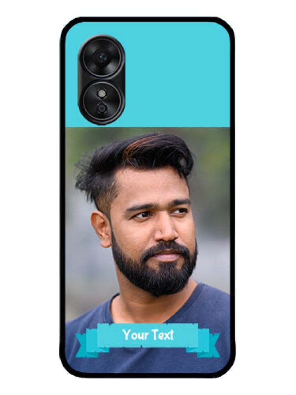 Custom Oppo A17 Custom Metal Phone CaseBlue Color Design