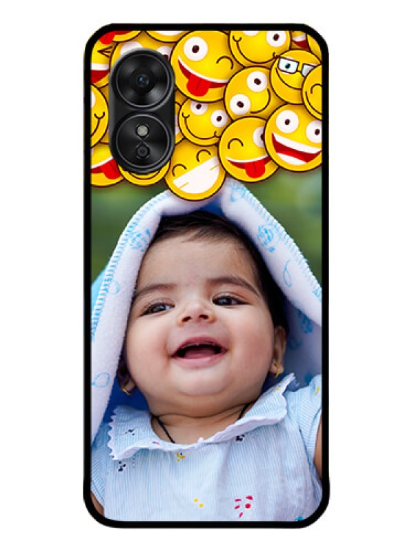 Custom Oppo A17 Custom Metal Phone CaseWith Smiley Emoji Design