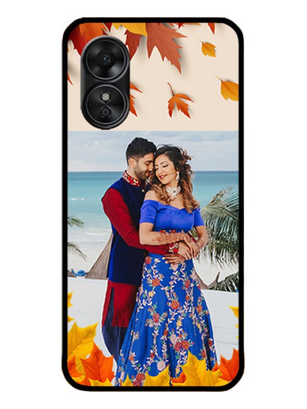 Custom Oppo A17 Custom Metal Phone CaseAutumn Maple Leaves Design
