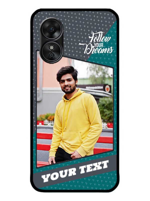 Custom Oppo A17 Custom Metal Phone CaseBackground Pattern Design With Quote