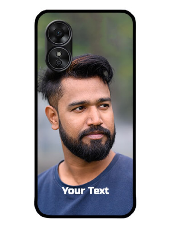 Custom Oppo A17 Custom Metal Phone CasePhoto With Text Design