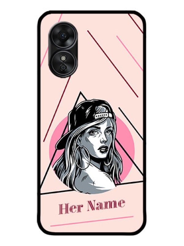 Custom Oppo A17 Custom Metal Phone CaseRockstar Girl Design
