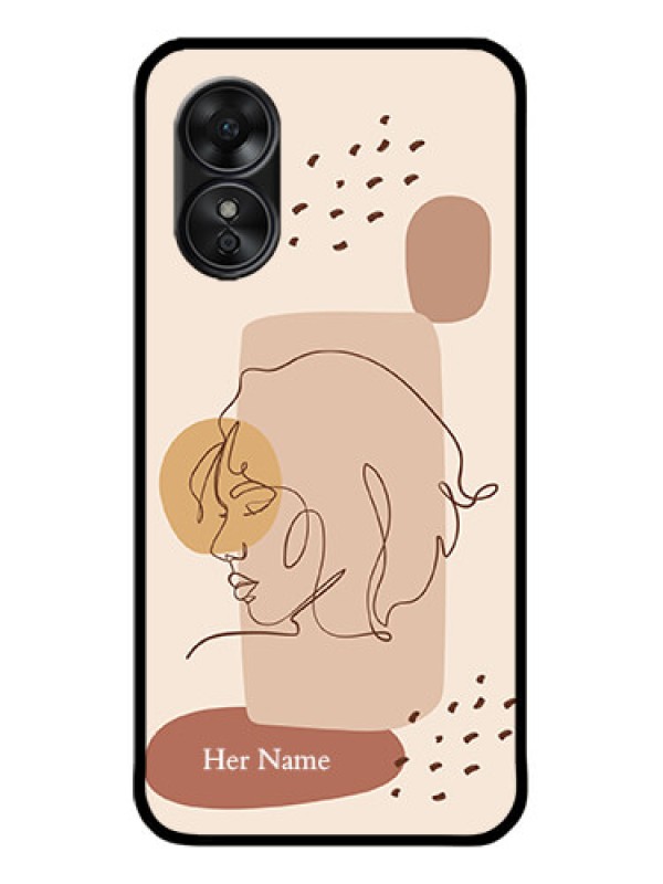 Custom Oppo A17 Custom Metal Phone CaseCalm Woman Line Art Design