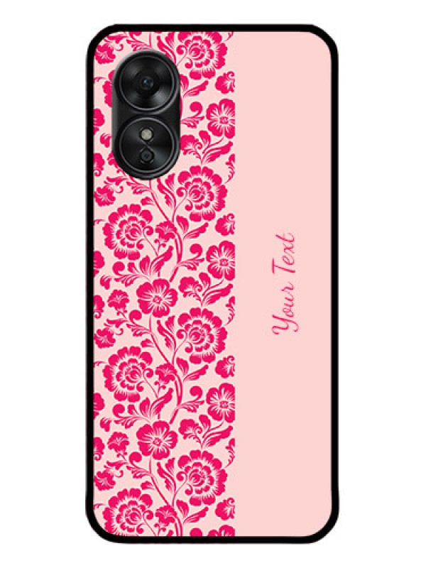 Custom Oppo A17 Custom Metal Phone CaseAttractive Floral Pattern Design
