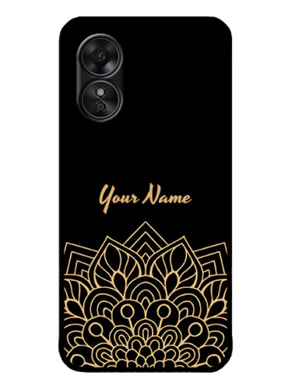Custom Oppo A17 Custom Metal Phone CaseGolden Mandala Design