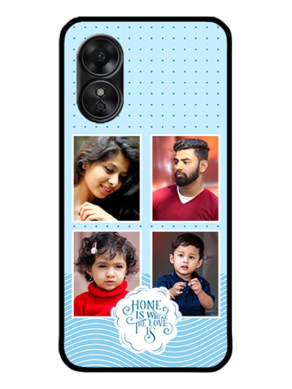 Custom Oppo A17 Custom Metal Phone CaseCute Love Quote With 4 Pic Upload Design
