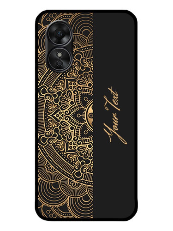 Custom Oppo A17 Custom Metal Phone CaseMandala Art With Custom Text Design