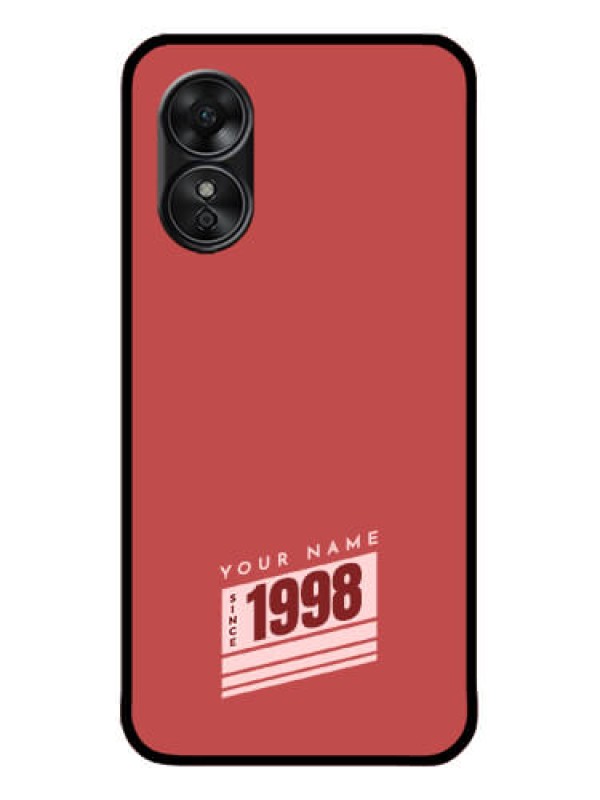 Custom Oppo A17 Custom Metal Phone CaseRed Custom Year Of Birth Design