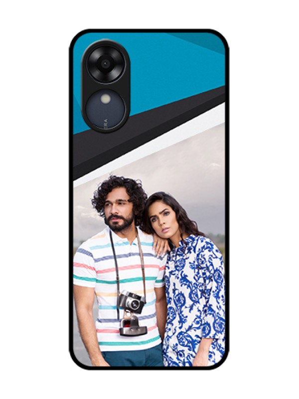 Custom Oppo A17k Custom Metal Phone Case - Simple Pattern Photo Upload Design