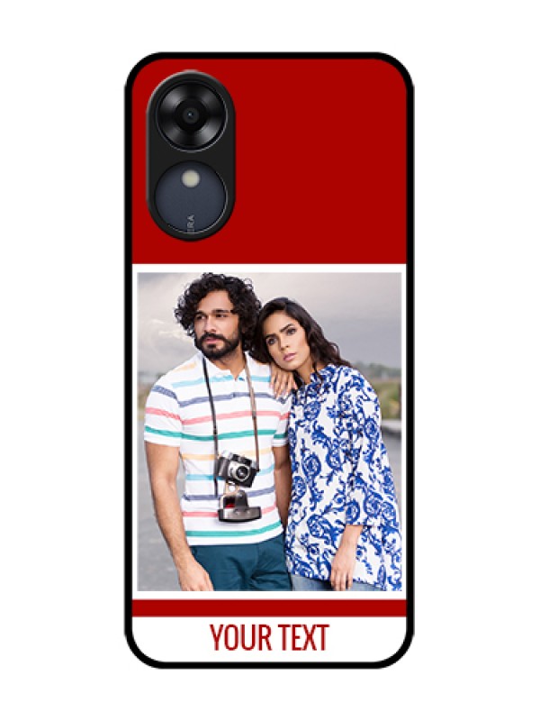 Custom Oppo A17k Custom Metal Phone Case - Red Color Design