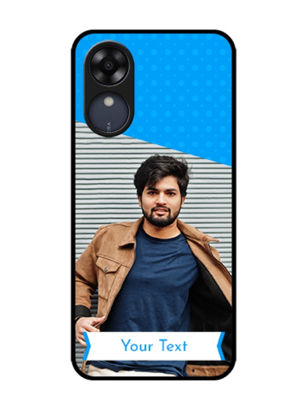 Custom Oppo A17k Custom Metal Phone Case - Simple Blue Color Design