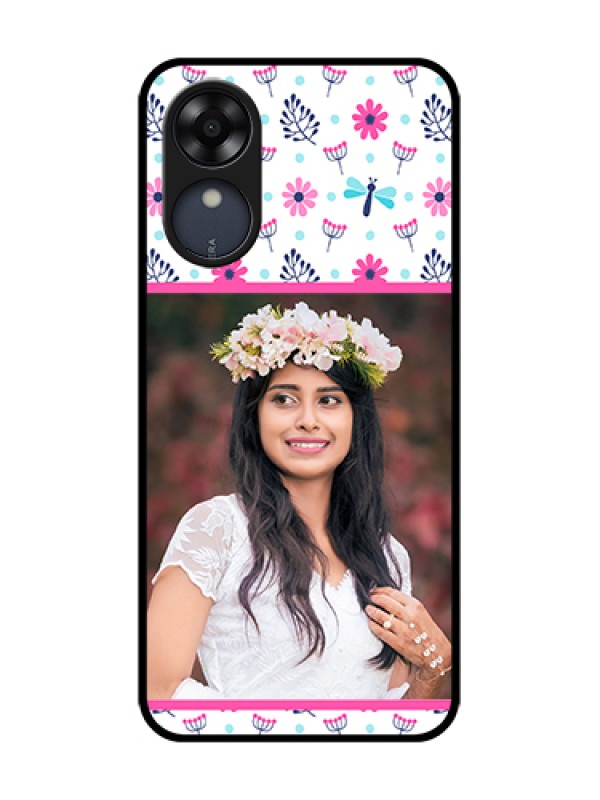 Custom Oppo A17k Custom Metal Phone Case - Colorful Flower Design