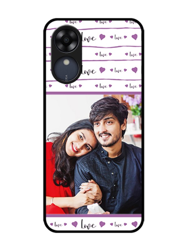 Custom Oppo A17k Custom Metal Phone Case - Couples Heart Design