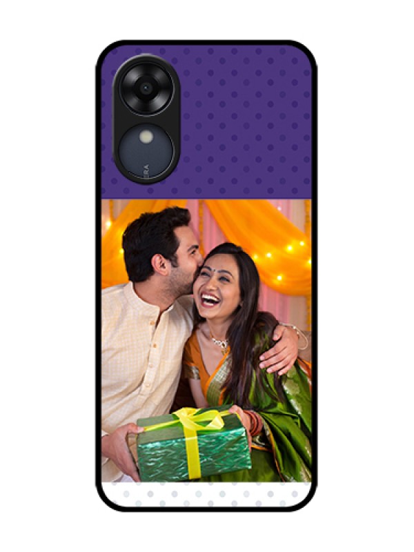 Custom Oppo A17k Custom Metal Phone Case - Violet Colored Pattern Design