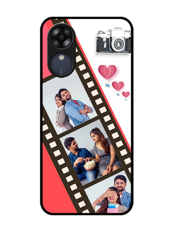 Custom Oppo A17k Custom Metal Phone Case - 3 Image Holder With Film Reel