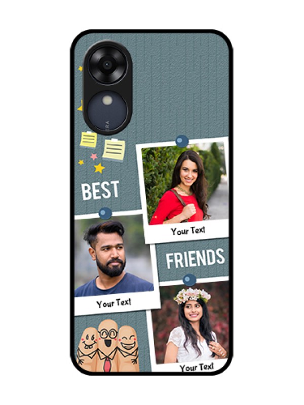 Custom Oppo A17k Custom Metal Phone Case - Sticky Frames And Friendship Design