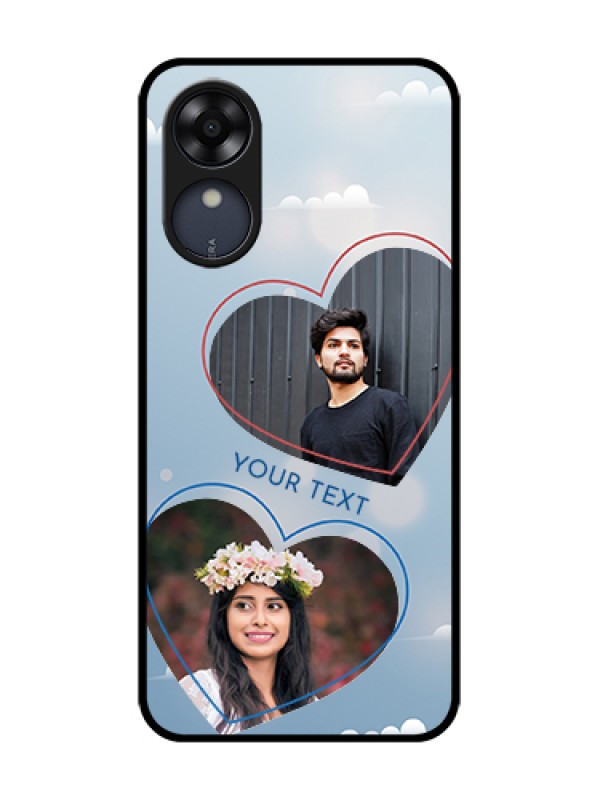 Custom Oppo A17k Custom Metal Phone Case - Blue Color Couple Design