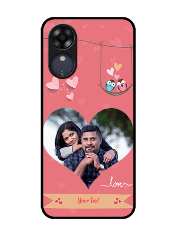 Custom Oppo A17k Custom Metal Phone Case - Peach Color Love Design