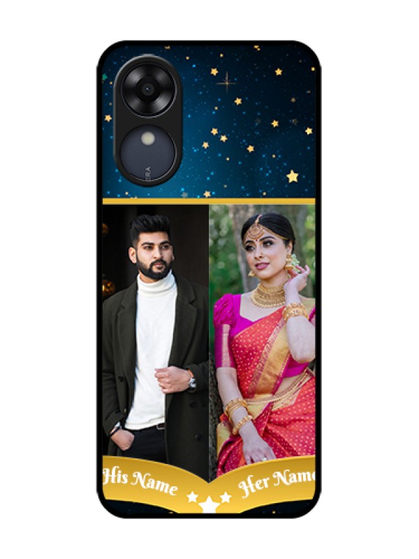 Custom Oppo A17k Custom Metal Phone Case - Galaxy Stars Backdrop Design
