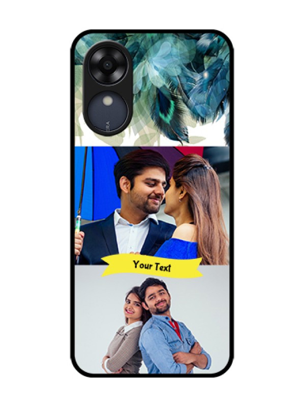 Custom Oppo A17k Custom Metal Phone Case - Image With Boho Peacock Feather Design