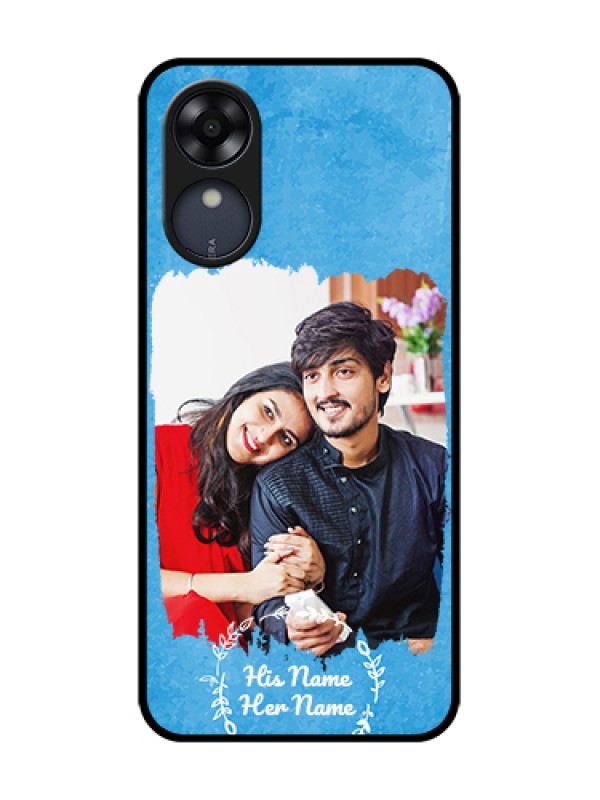 Custom Oppo A17k Custom Metal Phone Case - Blue Color Vintage Design