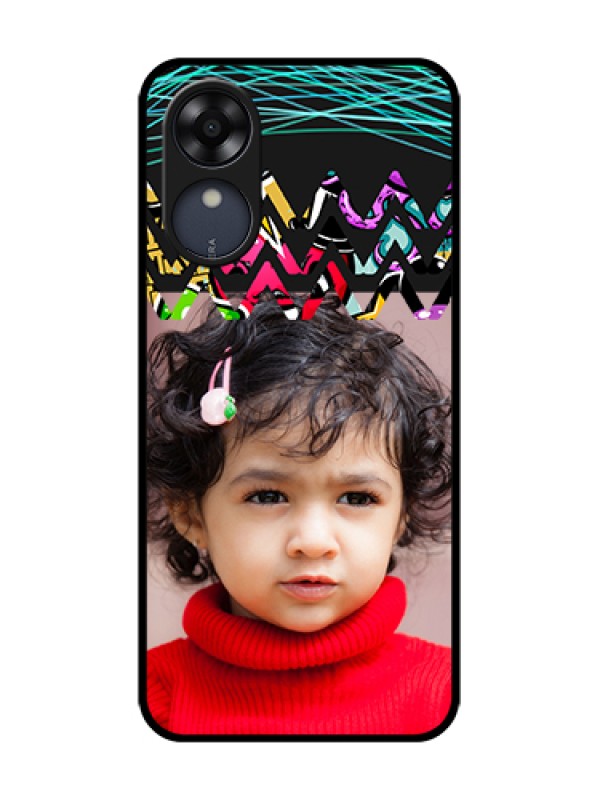 Custom Oppo A17k Custom Metal Phone Case - Neon Abstract Design