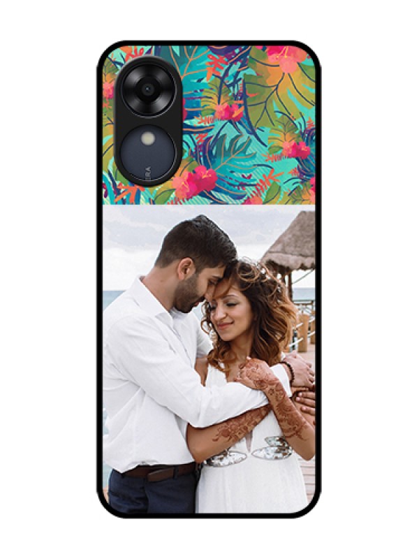 Custom Oppo A17k Custom Metal Phone Case - Watercolor Floral Design